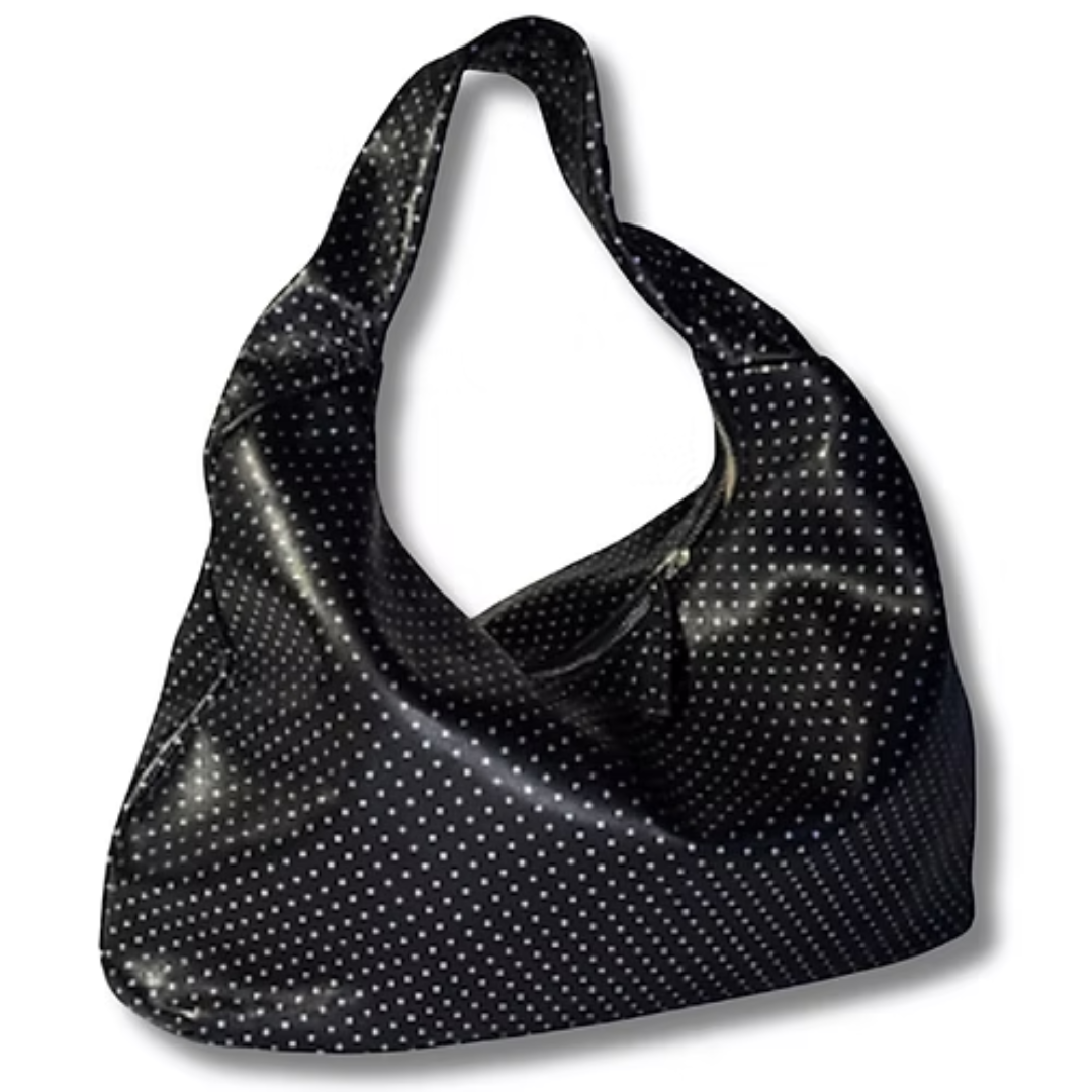 Silver Dot Soft Leather Hobo