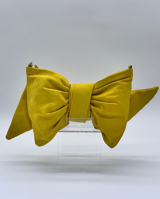 Neon Yellow Bow Clutch
