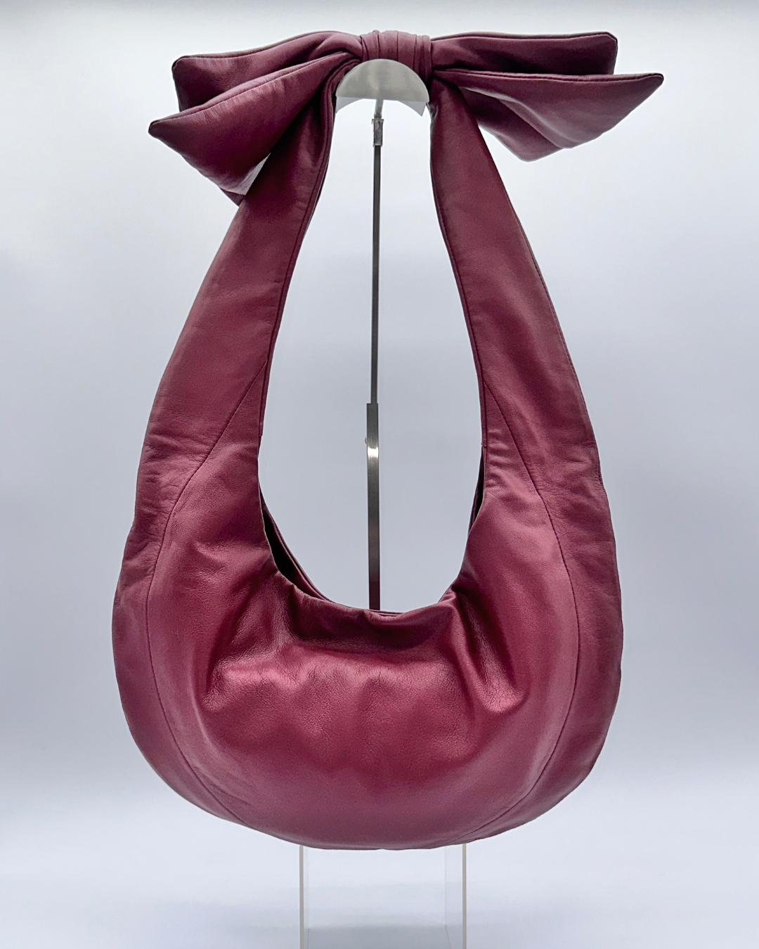 Burgundy Bow Hobo