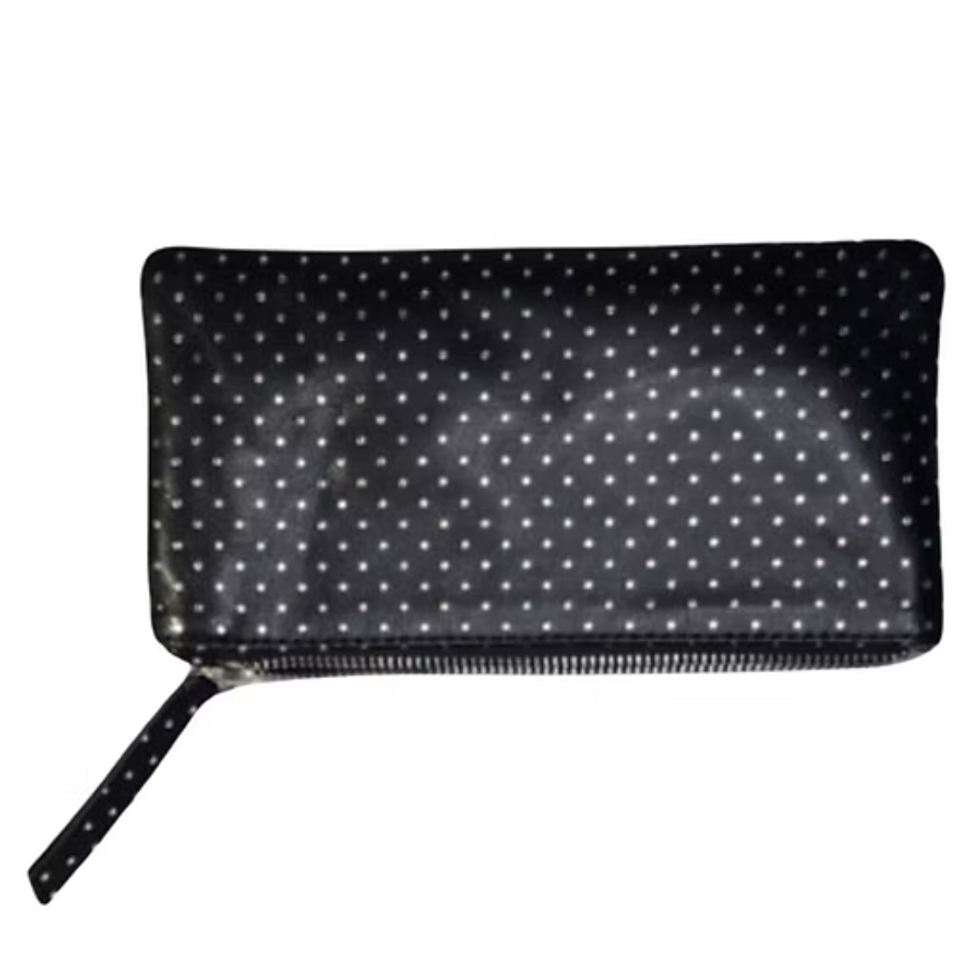 Silver Dot Small Zip Pouch