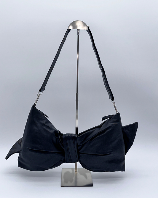 Black Oversized Bow Clutch