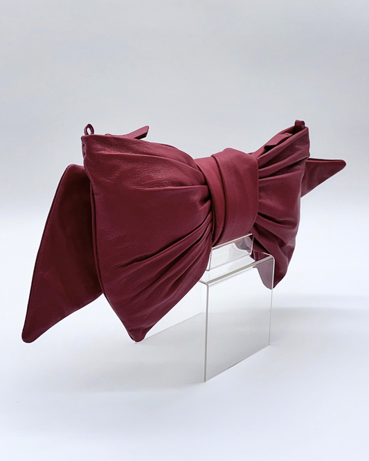 Burgundy Bow Clutch