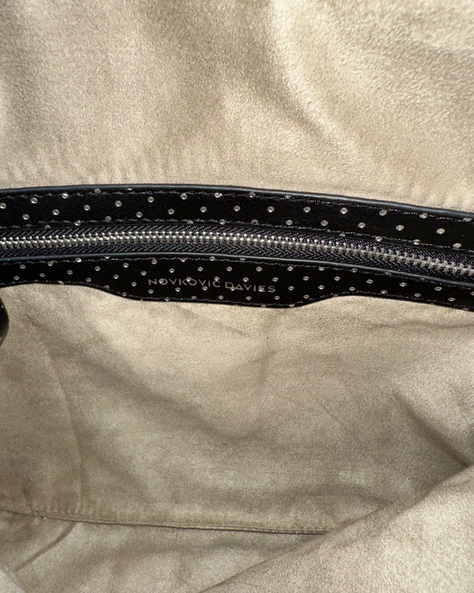 Silver Dot Large Zip Pouch