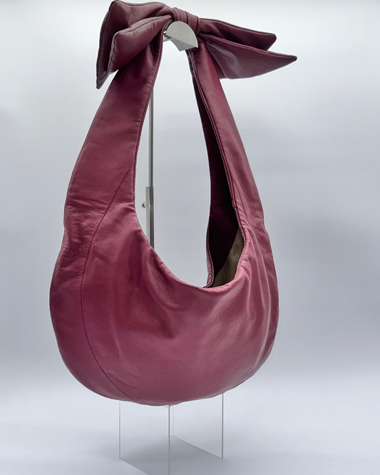 Burgundy Bow Hobo