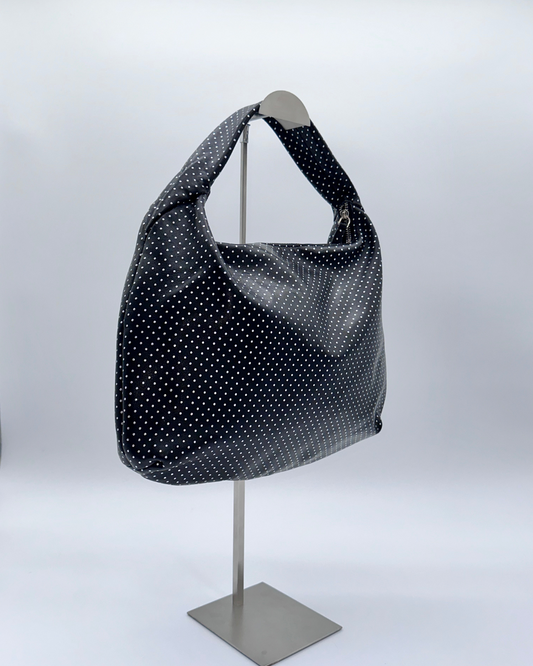 Silver Dot Soft Leather Hobo