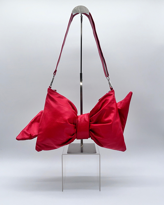 Red Oversized Bow Clutch