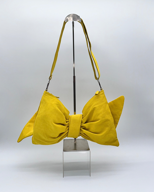 Neon Yellow Oversized Bow Clutch