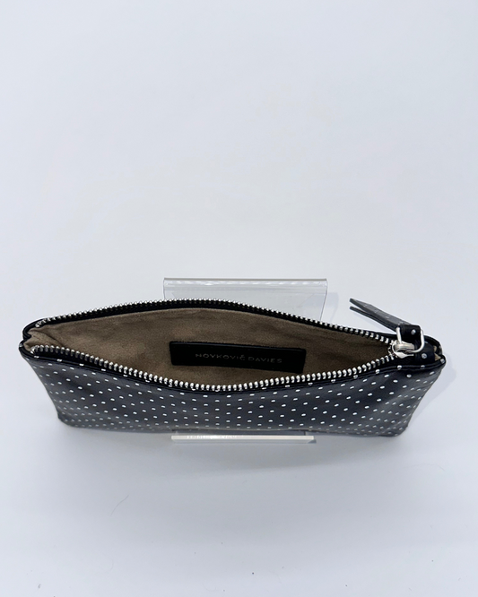 Silver Dot Small Zip Pouch