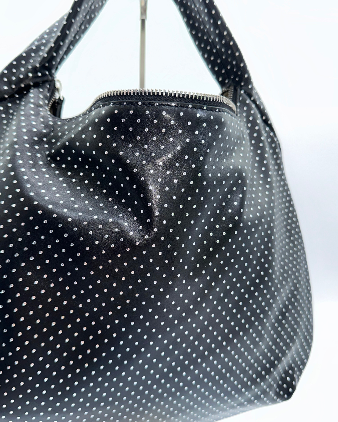 Silver Dot Soft Leather Hobo
