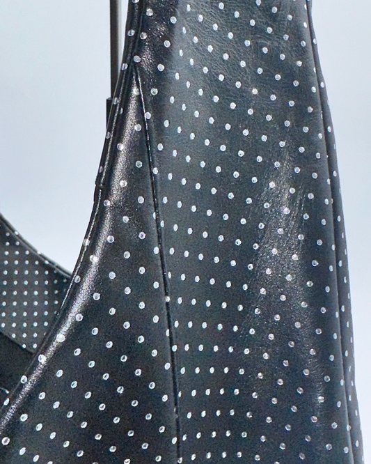 Silver Dot Oversized Bow Hobo