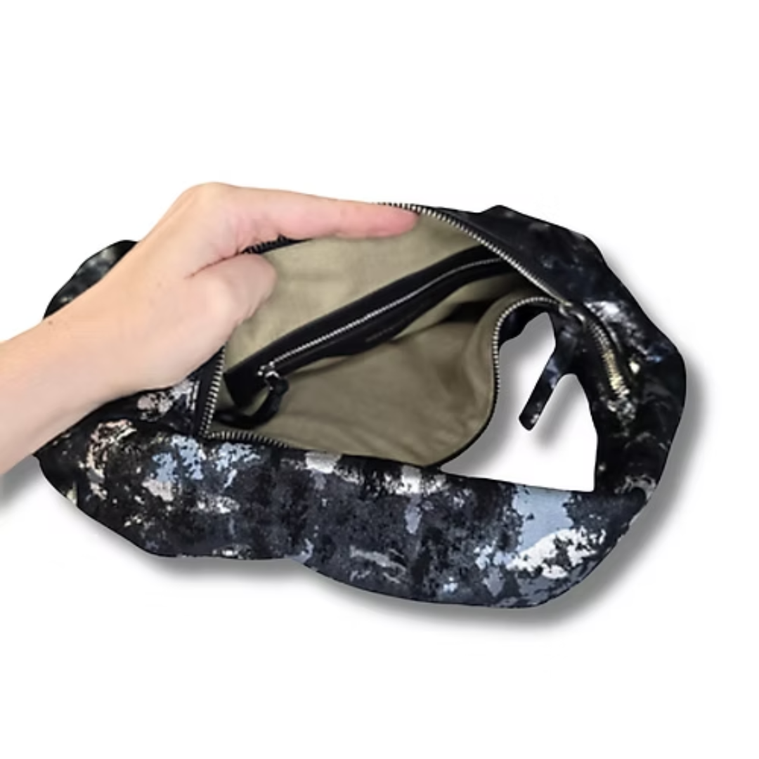 Silver Dot Soft Leather Hobo