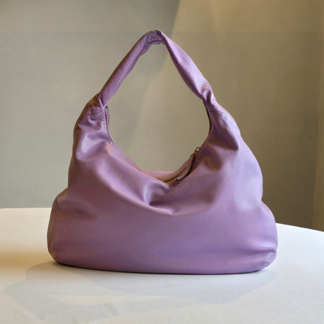 Silver Dot Soft Leather Hobo