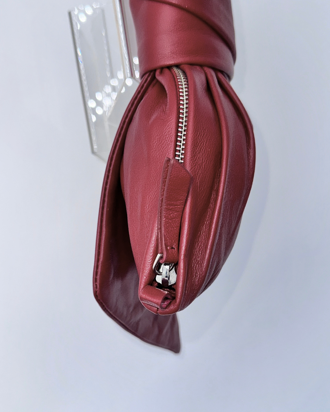 Burgundy Bow Clutch
