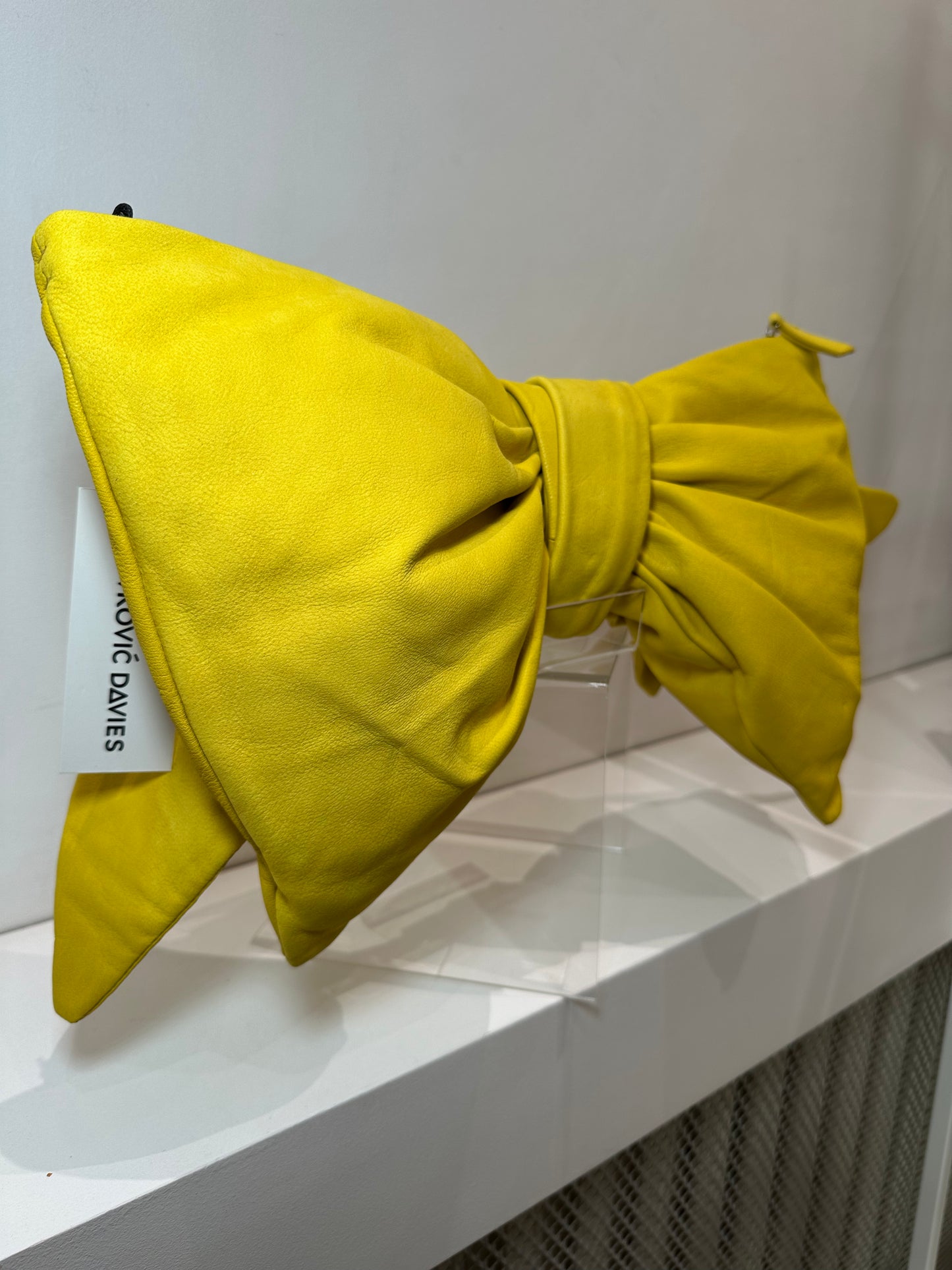 Neon Yellow Bow Clutch