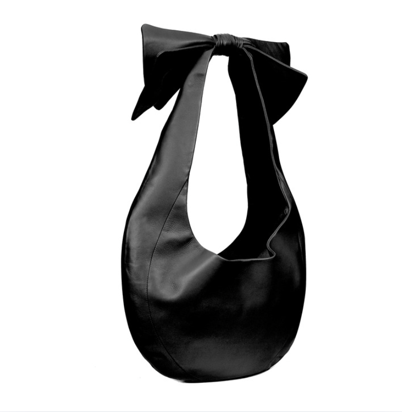 Black Oversized Bow Hobo