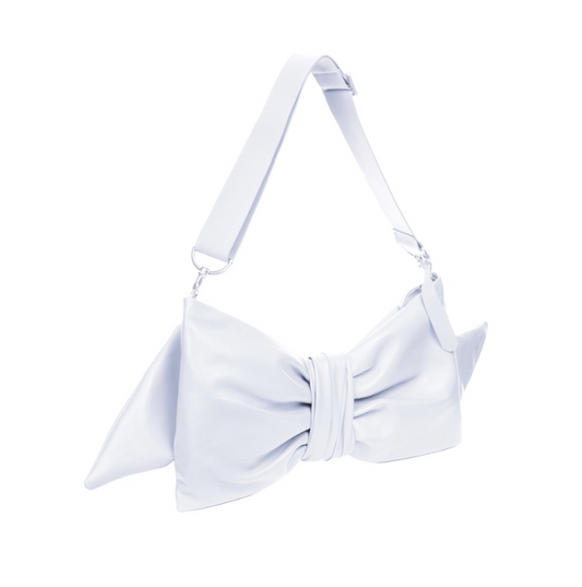 White Oversized Bow Clutch