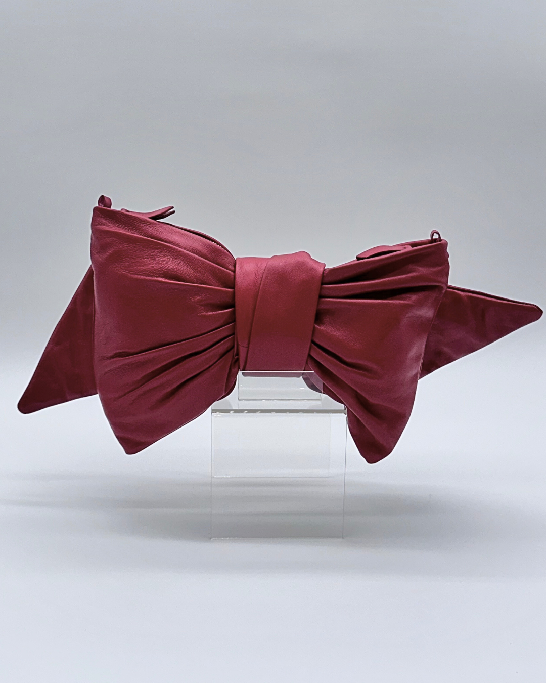 Burgundy Bow Clutch