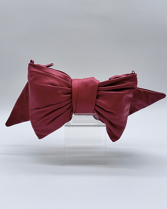 Burgundy Bow Clutch