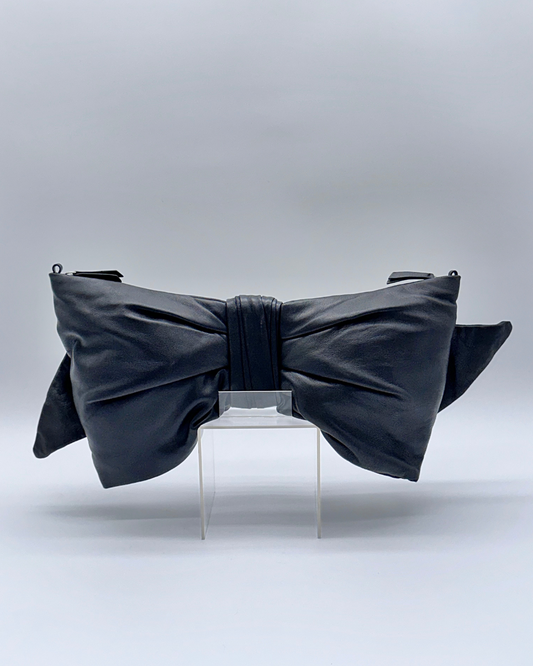 Black Oversized Bow Clutch