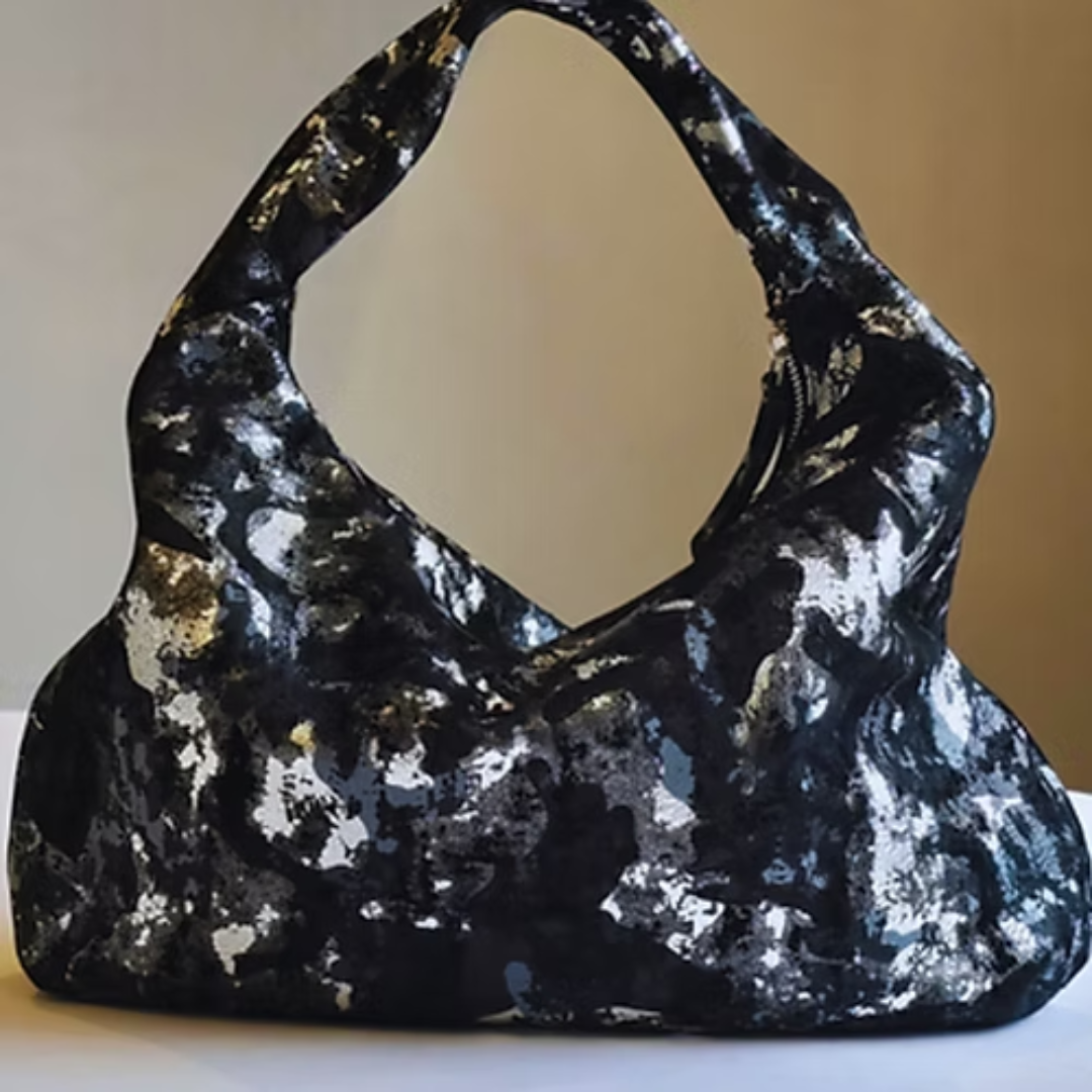 Silver Dot Soft Leather Hobo
