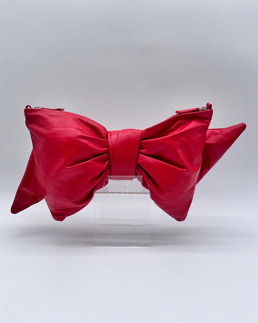 Red Oversized Bow Clutch