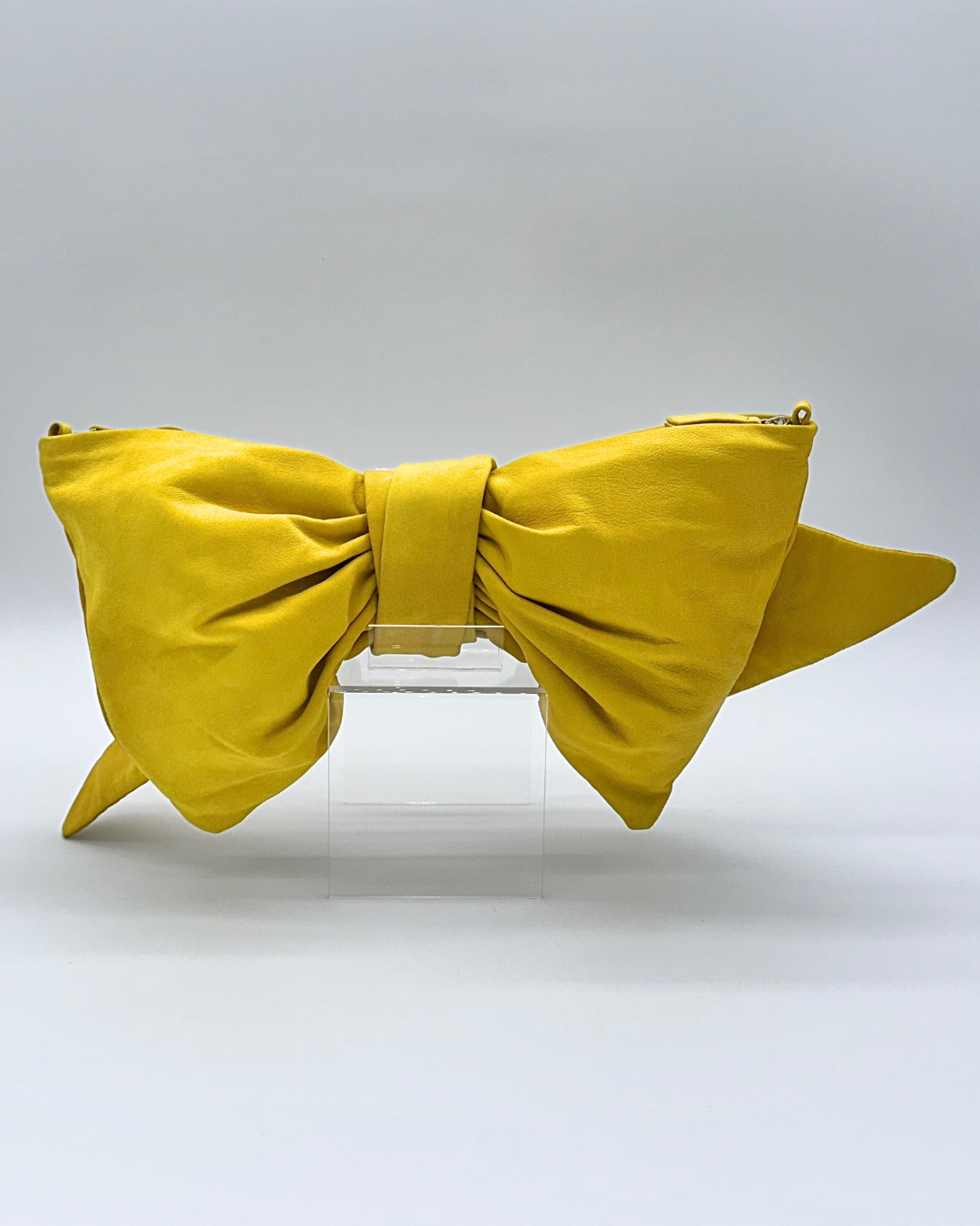 Neon Yellow Oversized Bow Clutch