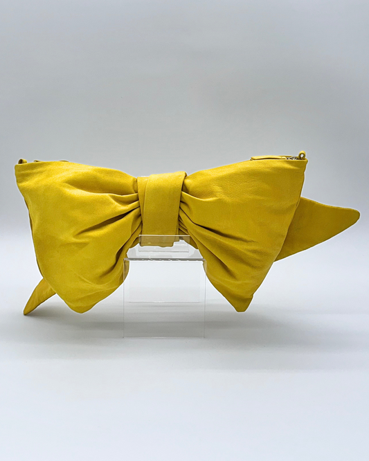 Neon Yellow Oversized Bow Clutch