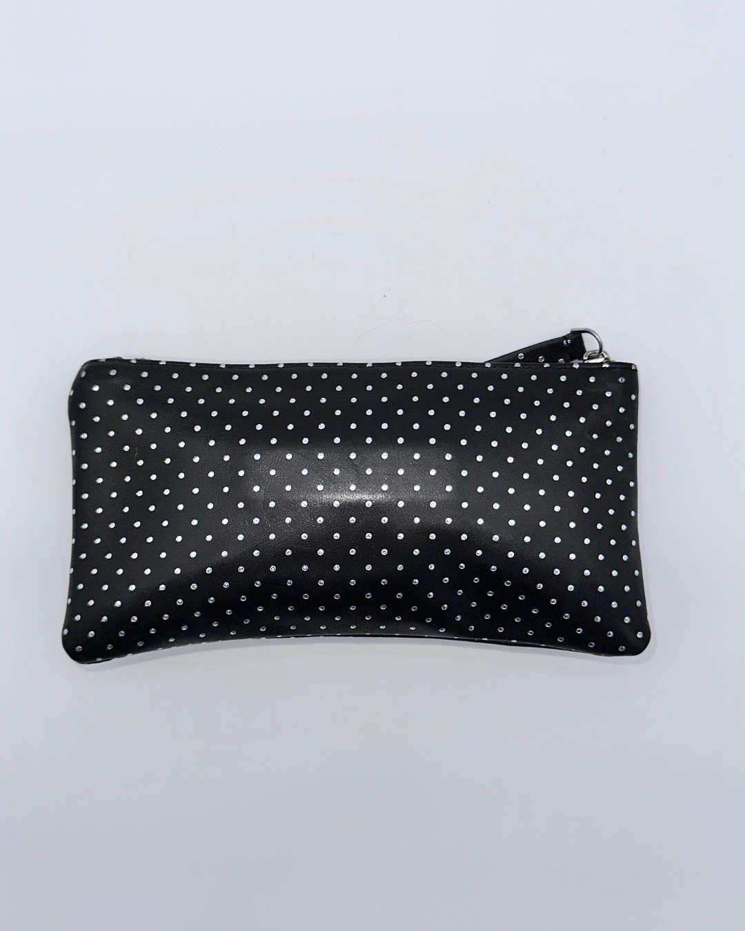 Silver Dot Small Zip Pouch