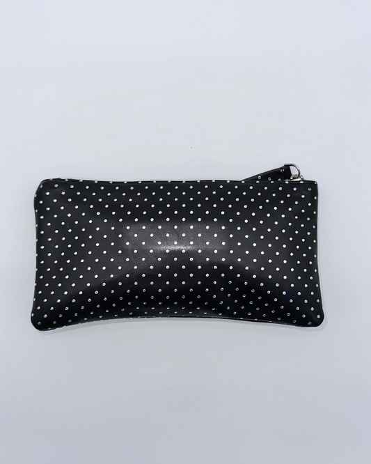 Silver Dot Small Zip Pouch
