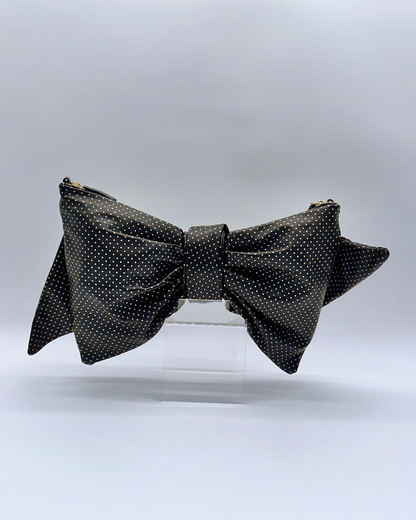 Gold Dot Oversized Bow Clutch