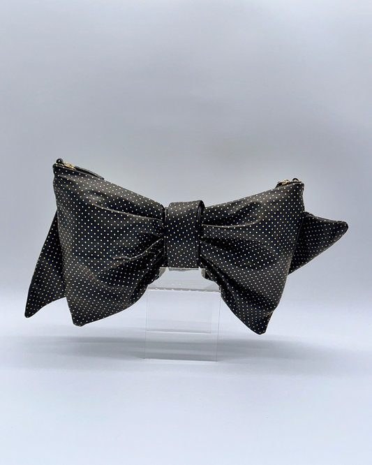 Gold Dot Oversized Bow Clutch