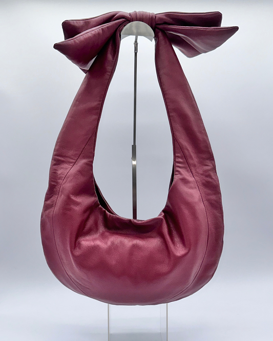 Burgundy Bow Hobo