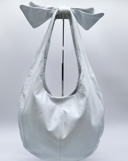 White Oversized Bow Hobo