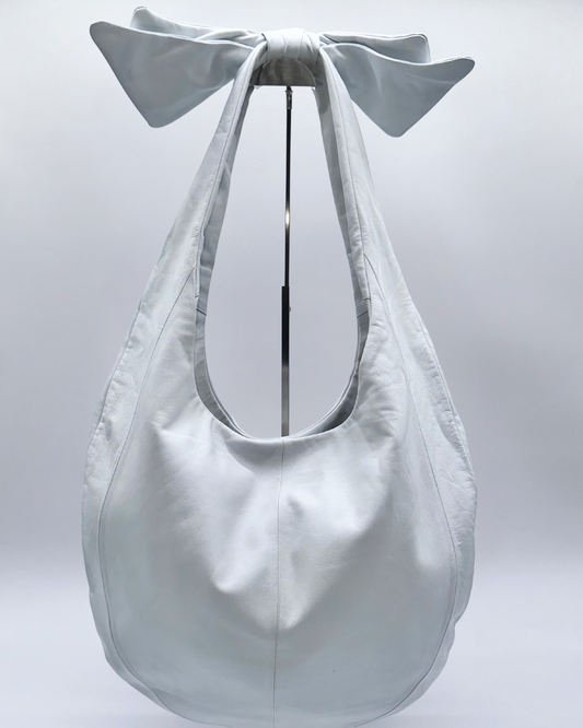 White Oversized Bow Hobo