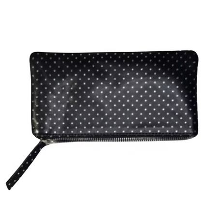 Silver Dot Small Zip Pouch