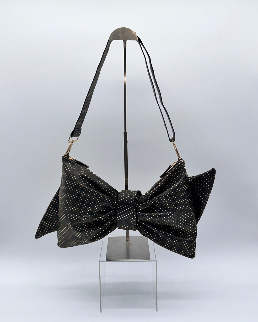 Gold Dot Oversized Bow Clutch