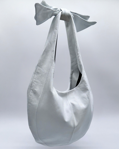 White Oversized Bow Hobo