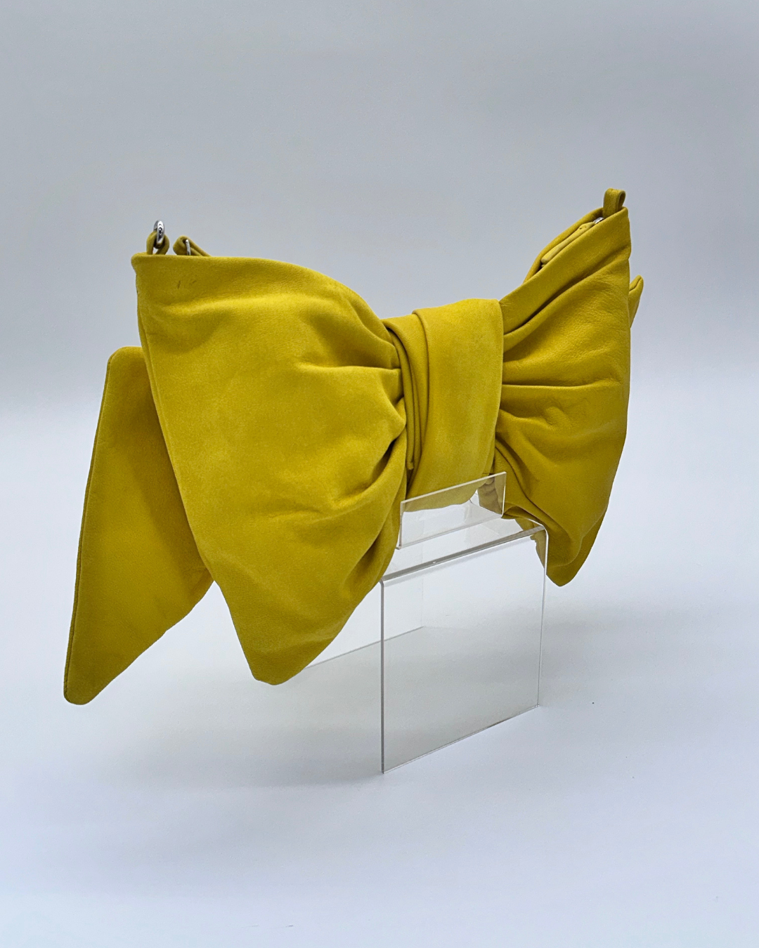 Neon Yellow Bow Clutch