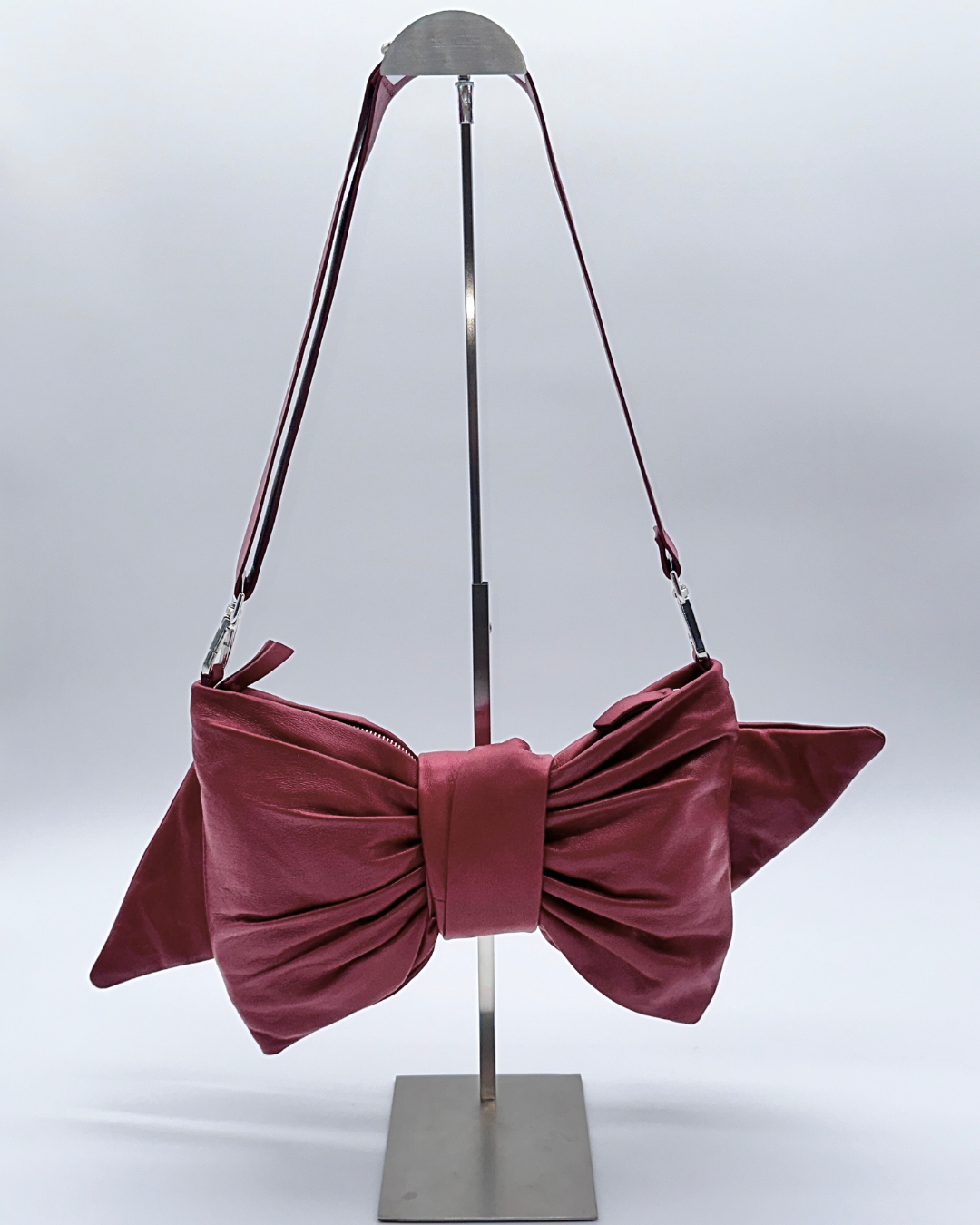 Burgundy Bow Clutch