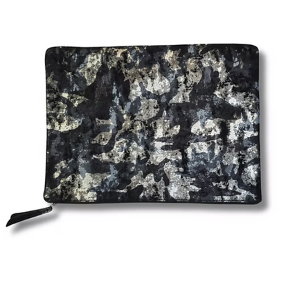 Silver Dot Large Zip Pouch