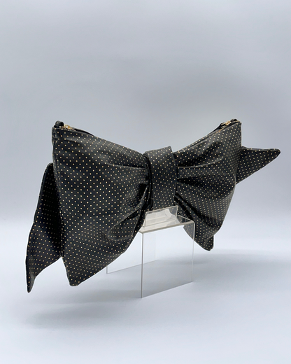 Gold Dot Oversized Bow Clutch