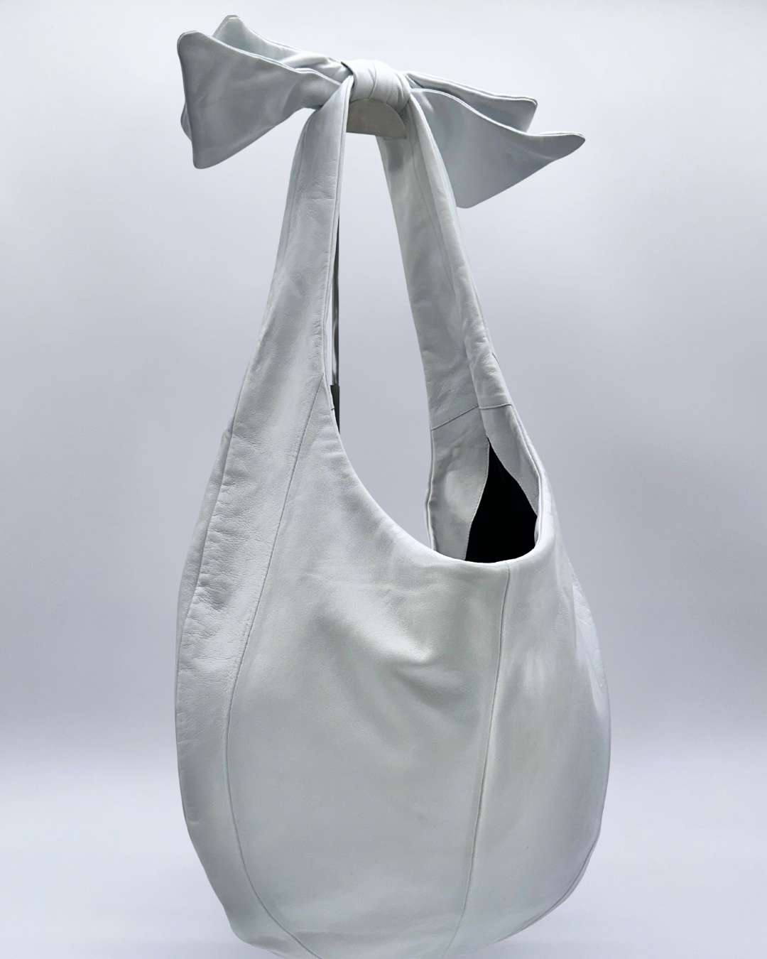 White Oversized Bow Hobo