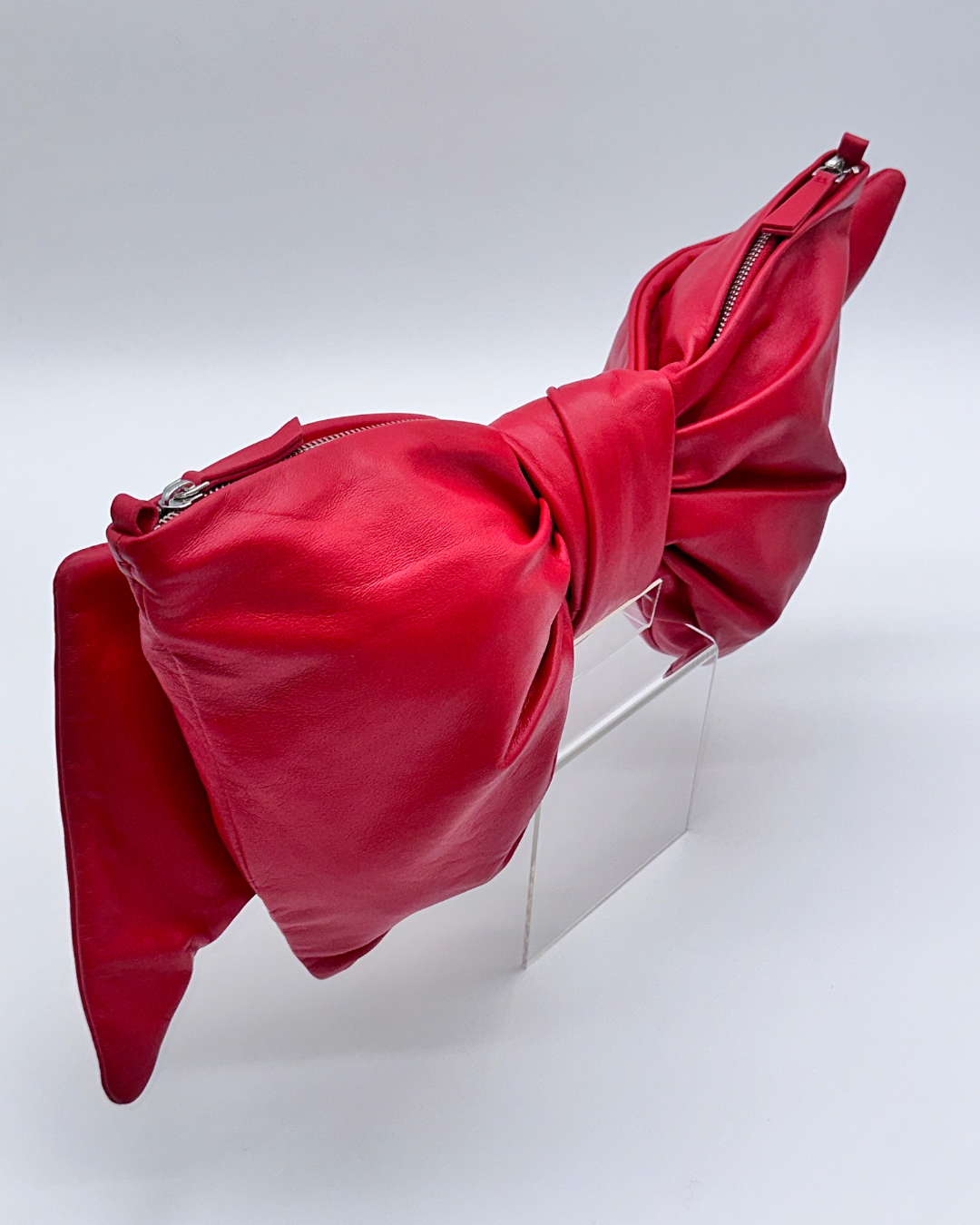 Red Oversized Bow Clutch