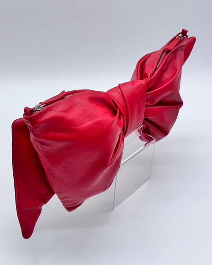Red Oversized Bow Clutch
