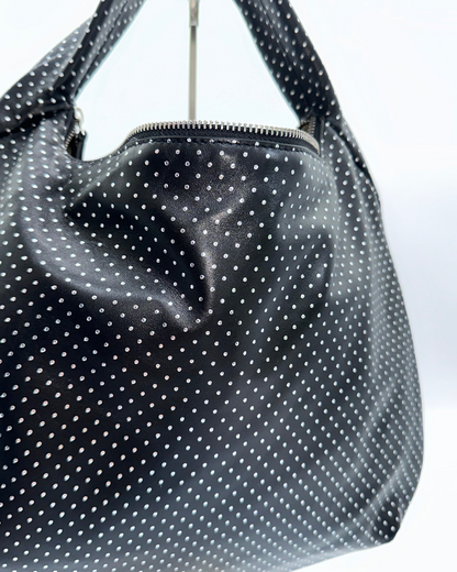 Silver Dot Soft Leather Hobo