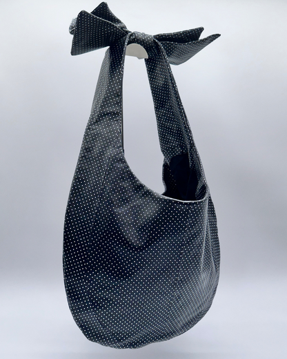 Silver Dot Oversized Bow Hobo