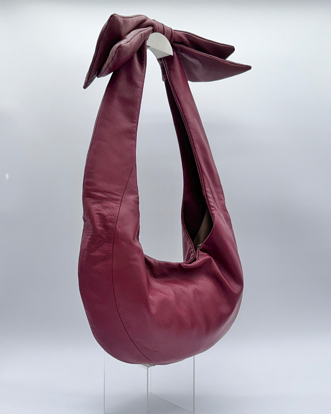 Burgundy Bow Hobo