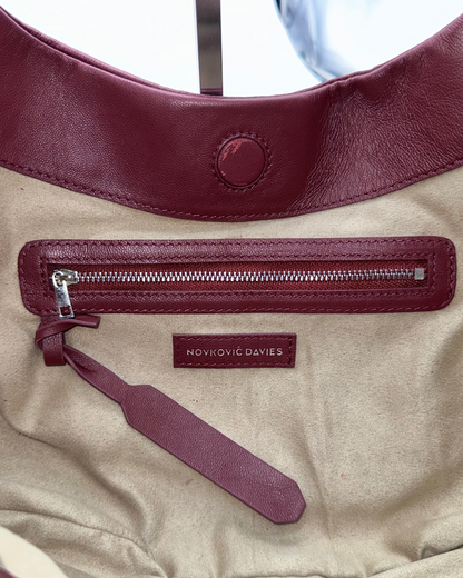 Burgundy Bow Hobo