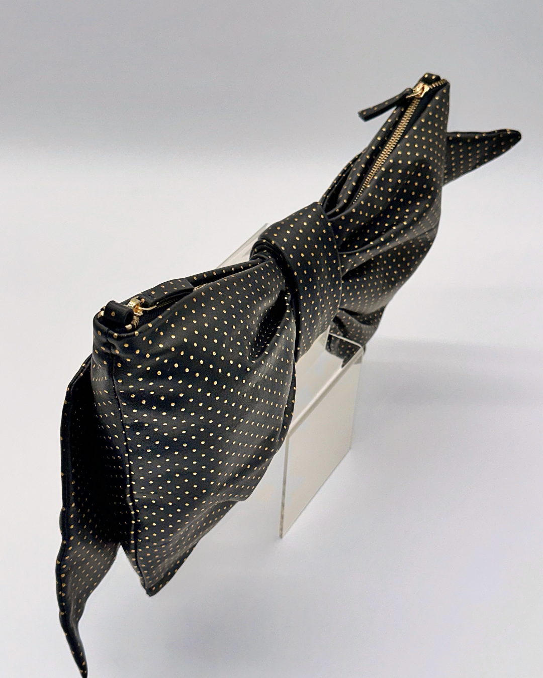 Gold Dot Oversized Bow Clutch
