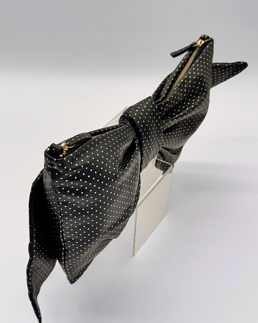 Gold Dot Oversized Bow Clutch